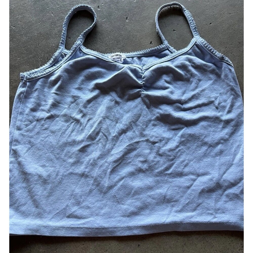 Vintage Cotton On Blue Women's Crop Knitted To Size XL T-Shirt